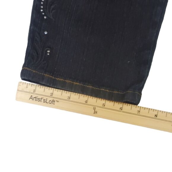 COS Jeans Black Denim Straight Leg Hi-Rise Black Embroidery Sequins Size 8P - Picture 12 of 16